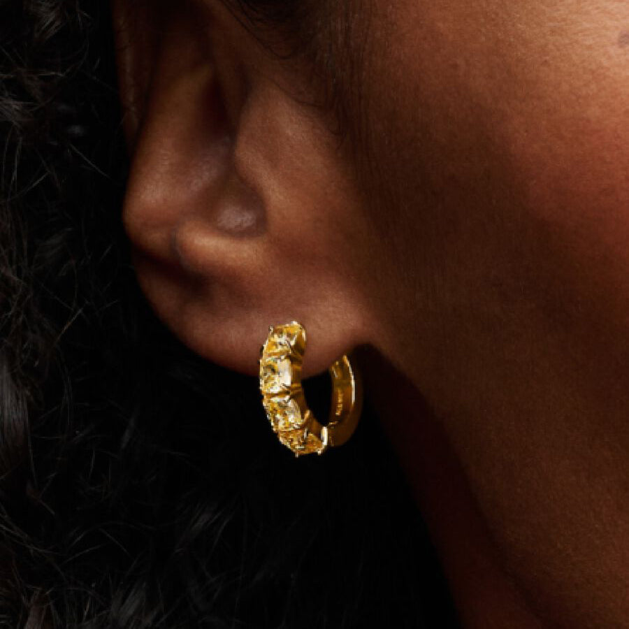 14k Gold Yellow Hoop Earrings