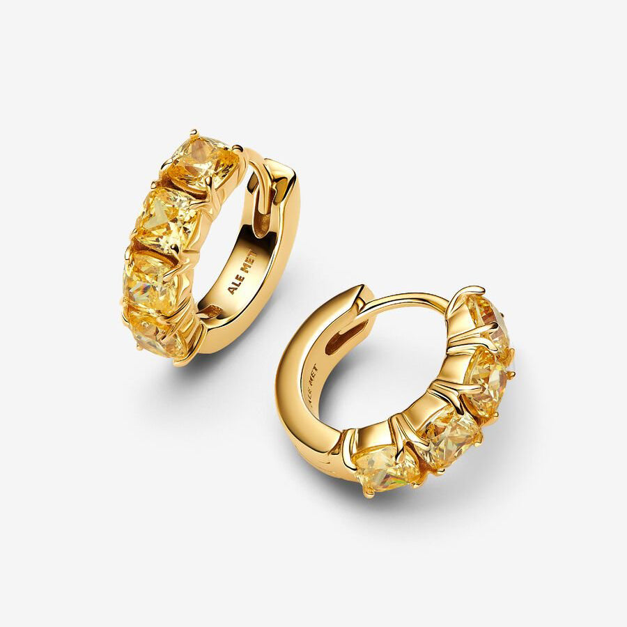 14k Gold Yellow Hoop Earrings