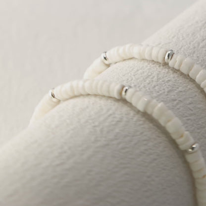 White Shell Pendant Copper O-Chain Necklace