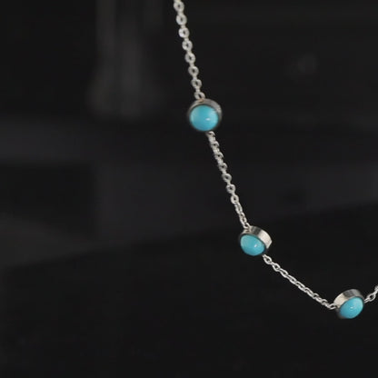 Minimalist Blue Stone O-Chain Necklace