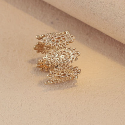 Rose Gold Hollow Flower Ring