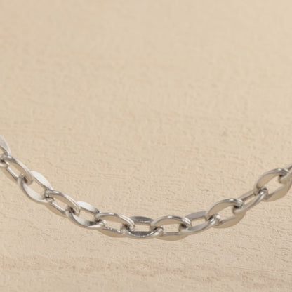 Silver Stainless Steel O Design Necklace