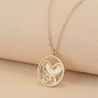 Nature-inspired Copper O-Link Necklace with Butterfly Pendant