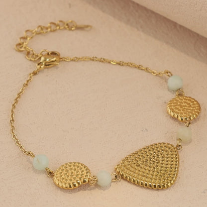 Geometric Design Bracelet with Stone and Metal Accents