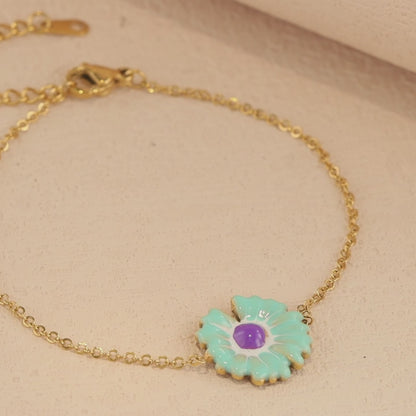 Fashionable Flower Charm Bracelet