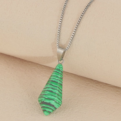 Stainless Steel Box Chain Cone Pendant Necklace