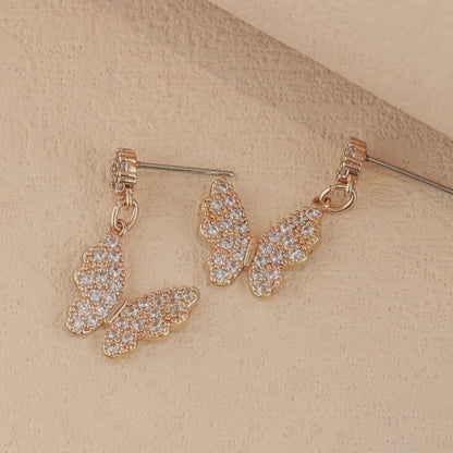 Rose Gold Butterfly Earrings