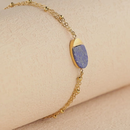 Fashionable Gold Bracelet with Oval Charms