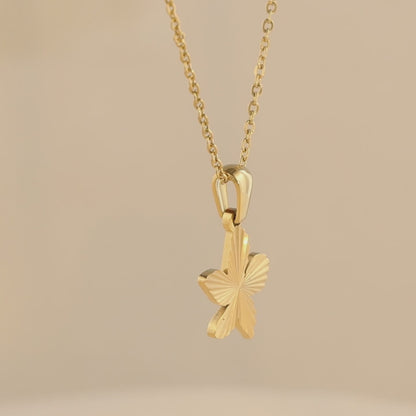 Intricately Designed Stainless Steel O-Chain Necklace with Flower Pendant