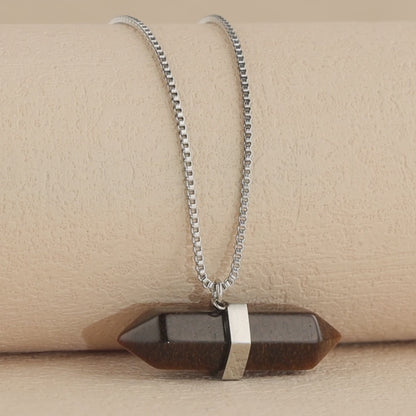 Minimalist Box Chain Necklace with Cone Pendant